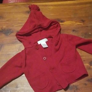 Red Janie and Jack cardigan 0-3 months